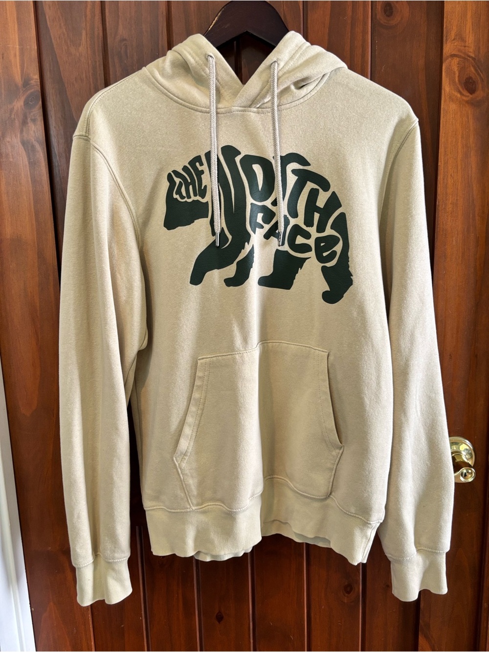 The North Face Men's Pullover Hoodie in Yellow with Forest Green Logo
